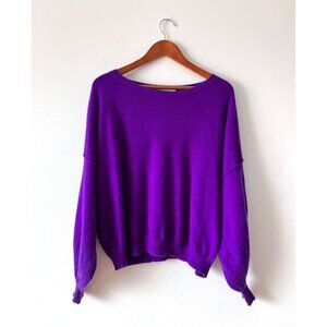 Colorush Balloon Sleeve Cashmere Sweater Purple Size 3 / Large